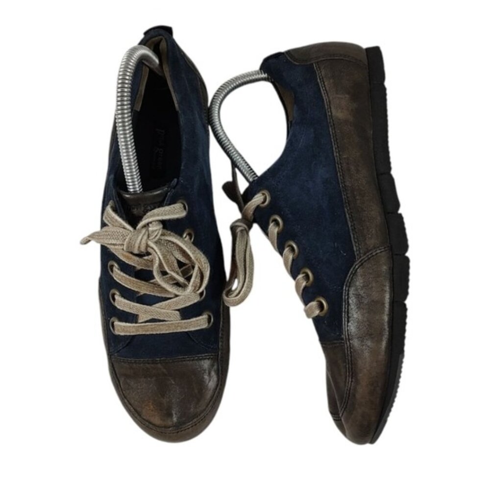 Paul Green Blue Suede Tilly Cap Toe Sneakers UK 6 US 8.5